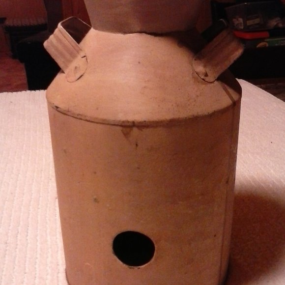 Vintage Metal Milk Can Punched Tin Snowman Luminary 50% OFF SALE - Picture 2 of 2